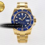Rolex Submariner 116618 LB Mavi Seramik YG Kaplama VS3135 Eta Saat - Görsel 3 - 1:1 Süper Klon Saat