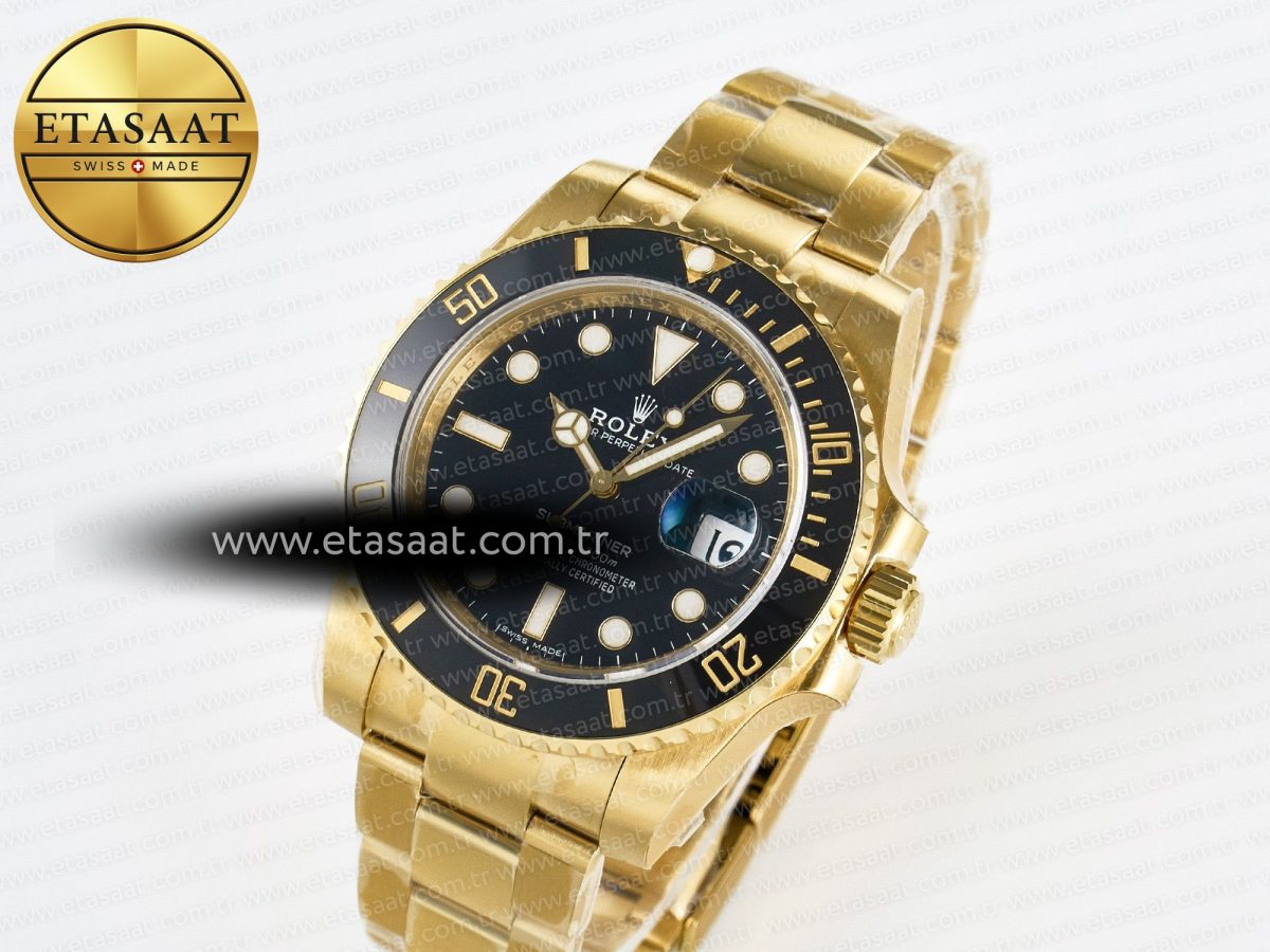 Rolex Submariner 116618 LN Black Ceramic YG Plated 904L Steel VSF 1:1 Best Edition VS3135 - Görsel 1