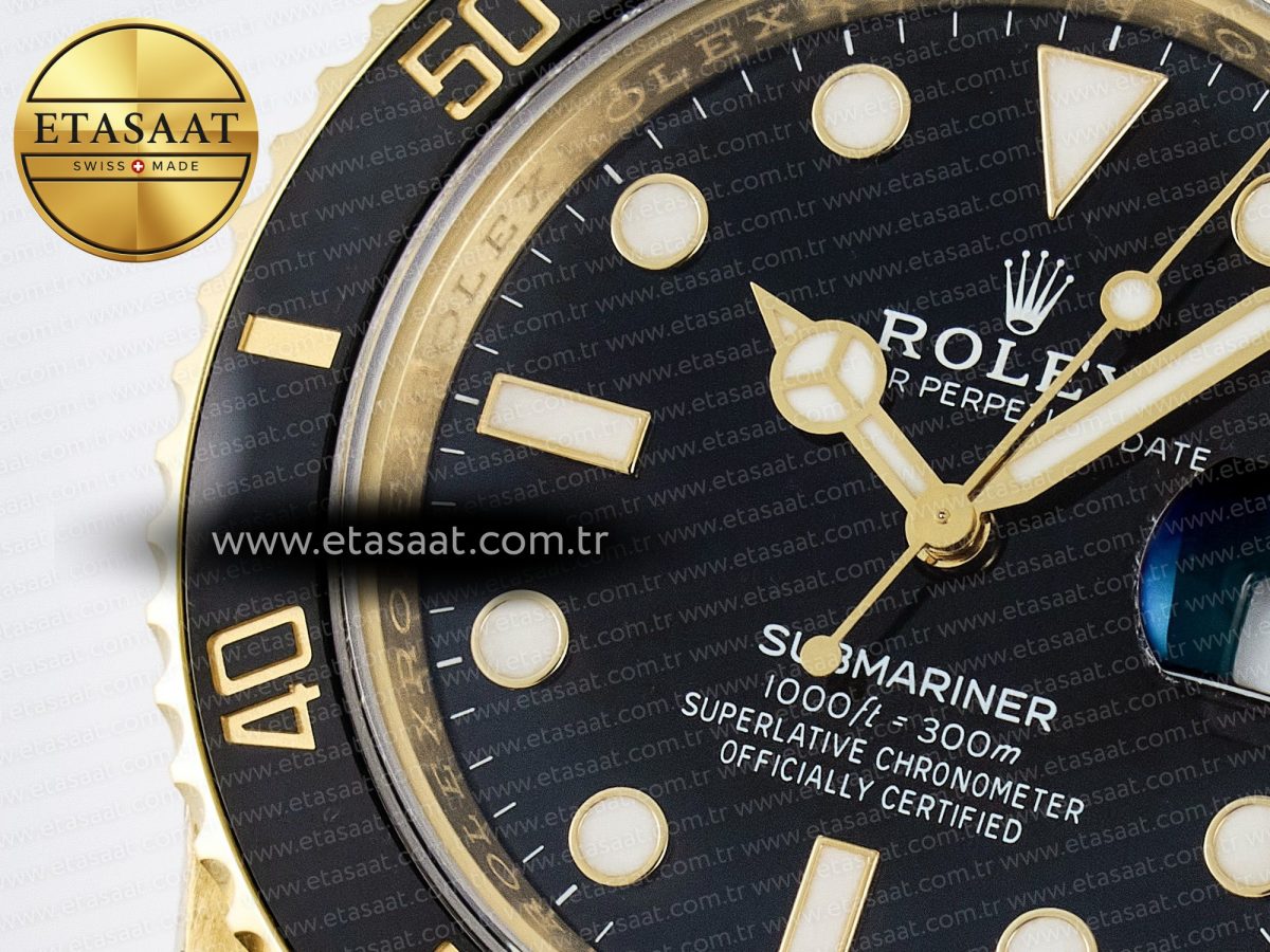 Rolex Submariner 116618 LN Black Ceramic YG Plated 904L Steel VSF 1:1 Best Edition VS3135 - Görsel 10