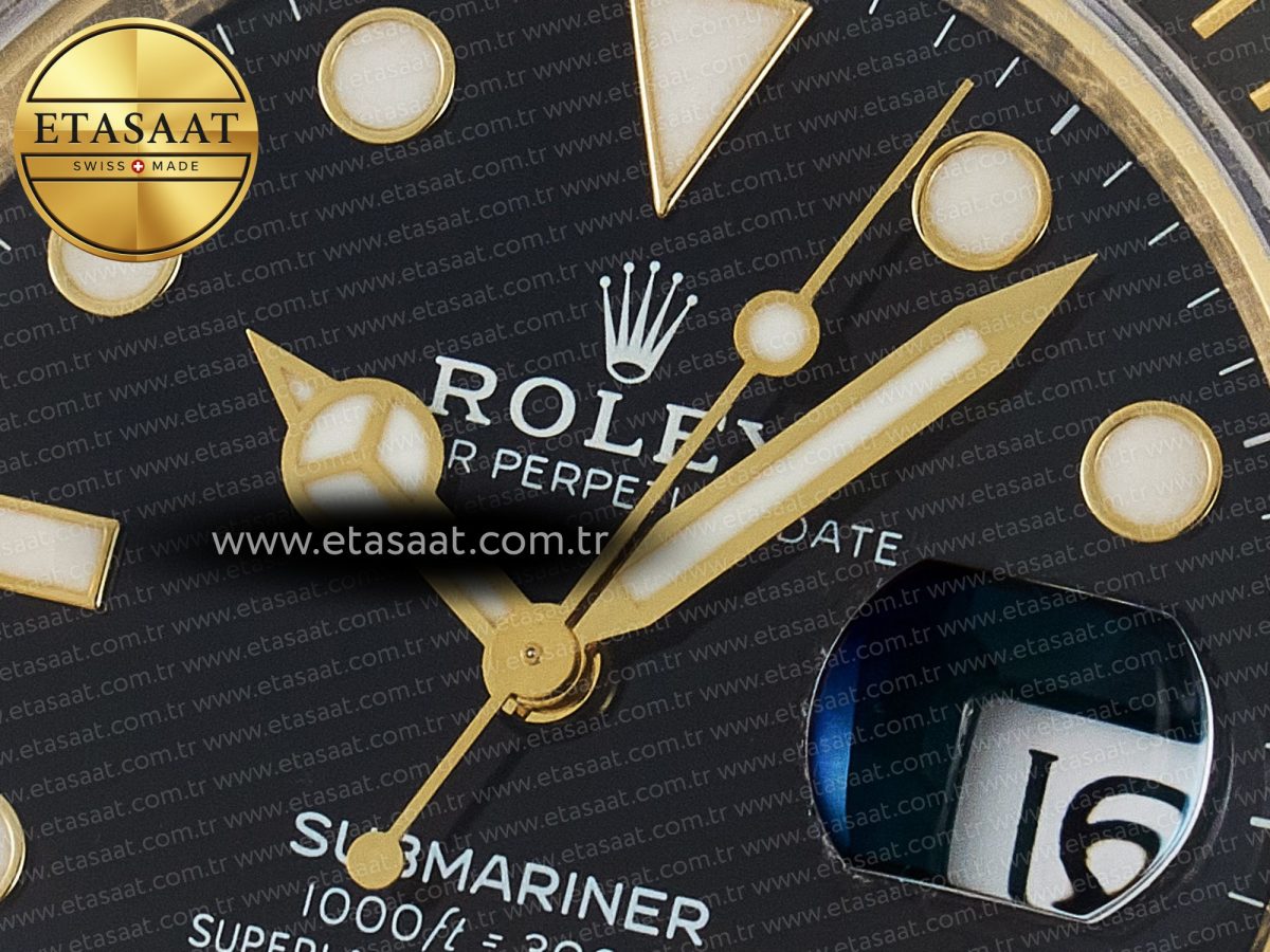 Rolex Submariner 116618 LN Black Ceramic YG Plated 904L Steel VSF 1:1 Best Edition VS3135 - Görsel 11