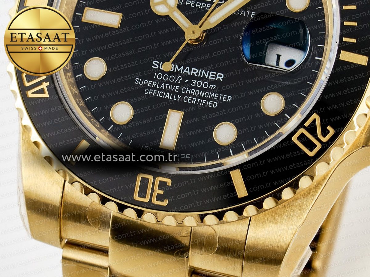 Rolex Submariner 116618 LN Black Ceramic YG Plated 904L Steel VSF 1:1 Best Edition VS3135 - Görsel 12