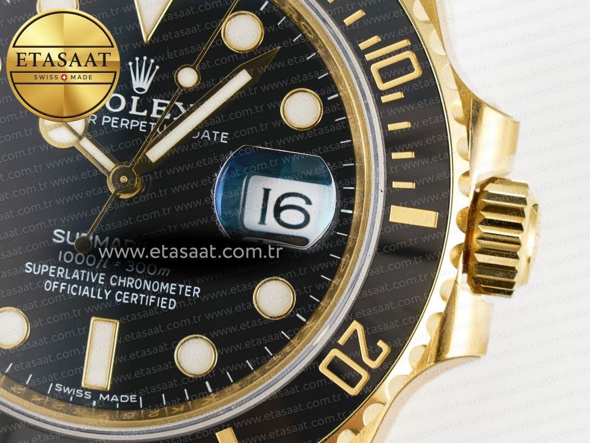 Rolex Submariner 116618 LN Black Ceramic YG Plated 904L Steel VSF 1:1 Best Edition VS3135 - Görsel 13