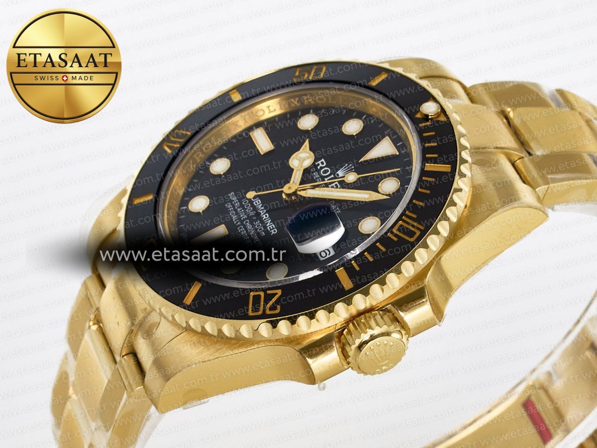 Rolex Submariner 116618 LN Black Ceramic YG Plated 904L Steel VSF 1:1 Best Edition VS3135 - Görsel 6