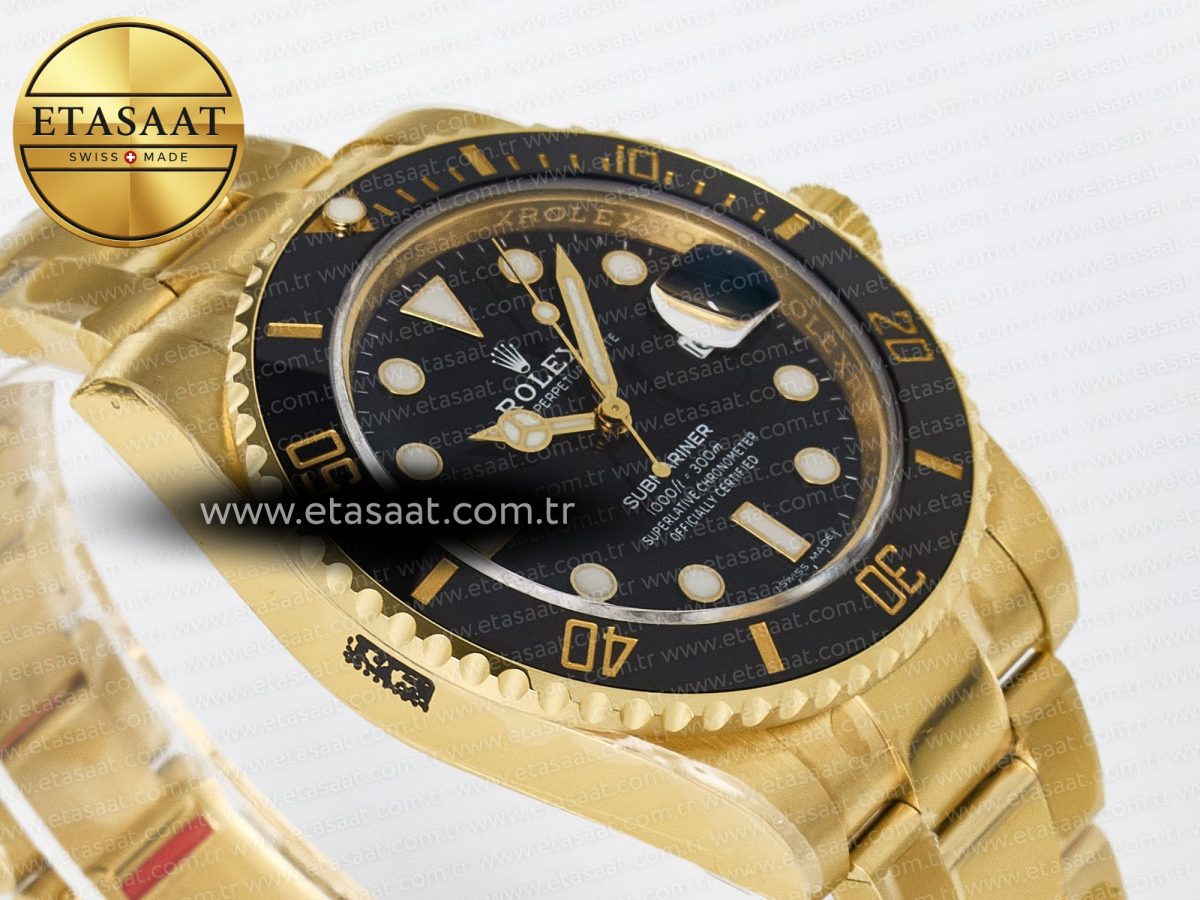 Rolex Submariner 116618 LN Black Ceramic YG Plated 904L Steel VSF 1:1 Best Edition VS3135 - Görsel 7