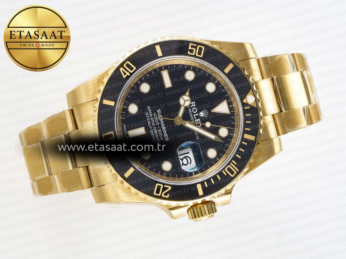 Rolex Submariner 116618 LN Black Ceramic YG Plated 904L Steel VSF 1:1 Best Edition VS3135 - Görsel 8