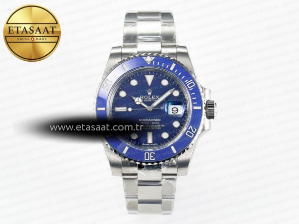 Rolex Submariner 116619 LB Clean Mavi Seramik 1:1 VS3135 Eta Saat - 1:1 Süper Klon Replika Saat