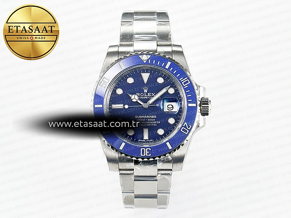 Rolex Submariner 116619 LB Clean Mavi Seramik 1:1 VS3135 Eta Saat - 1:1 Süper Klon Replika Saat