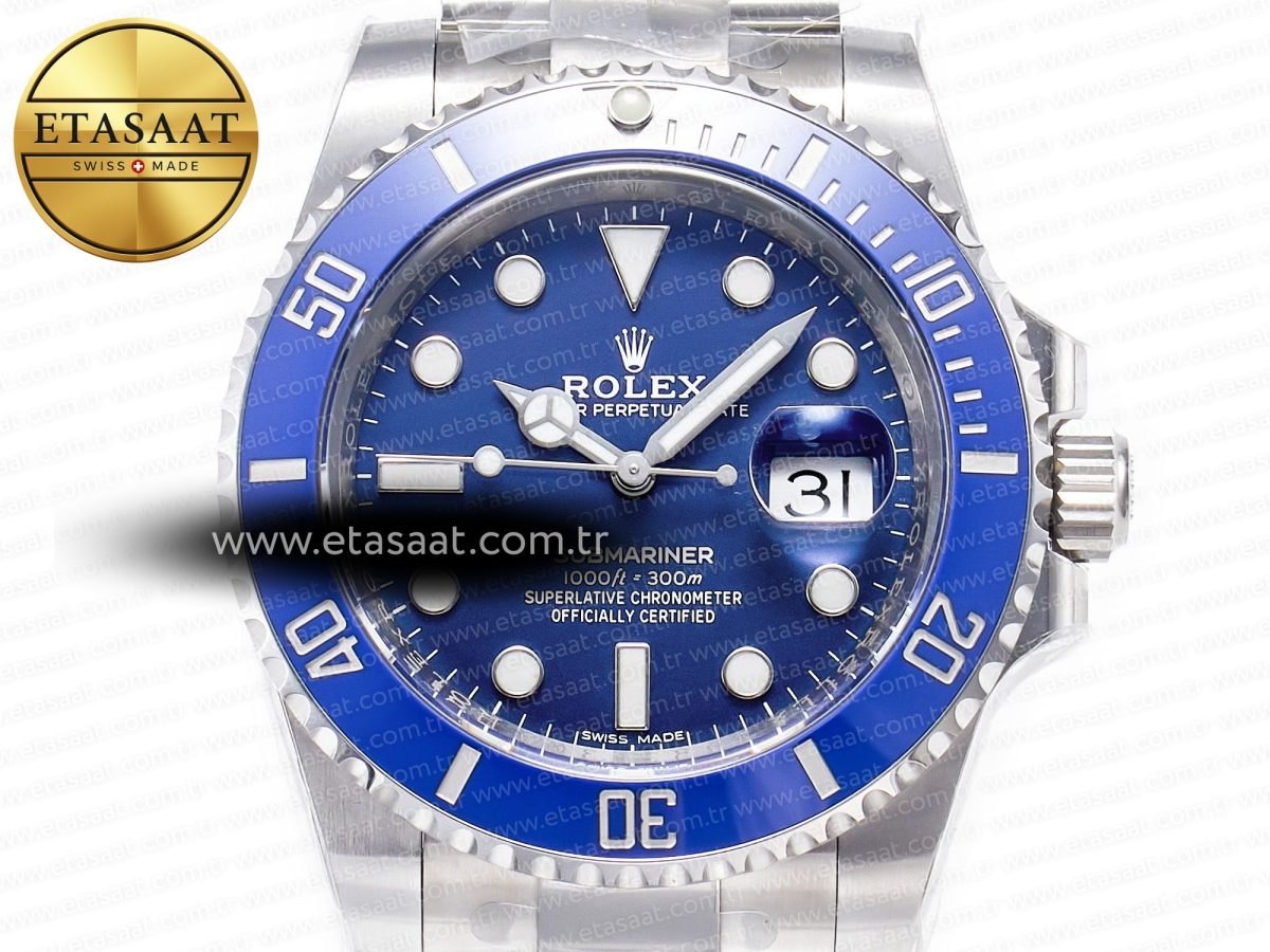 Rolex Submariner 116619 LB Clean Blue Ceramic 904L SS 1:1 BEST Edtion VS3135 - Görsel 3