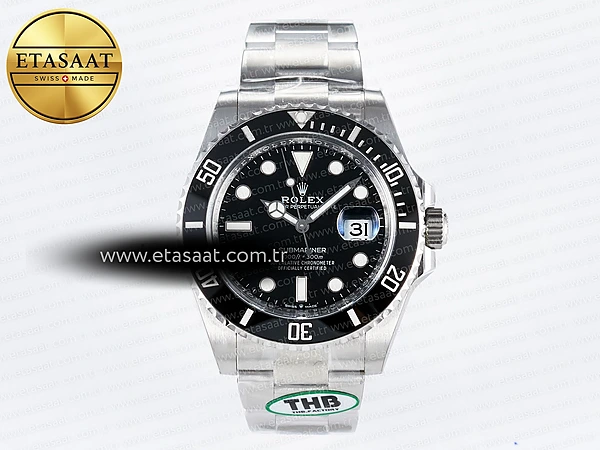 Rolex Submariner 126610 LN THBF Siyah Kadran Bilezik SH3235 Eta Saat - 1:1 Süper Klon Replika Saat