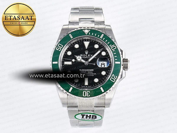 Rolex Submariner 126610 LV THBF Siyah Kadran Bilezik SH3235 Eta Saat - 1:1 Süper Klon Replika Saat