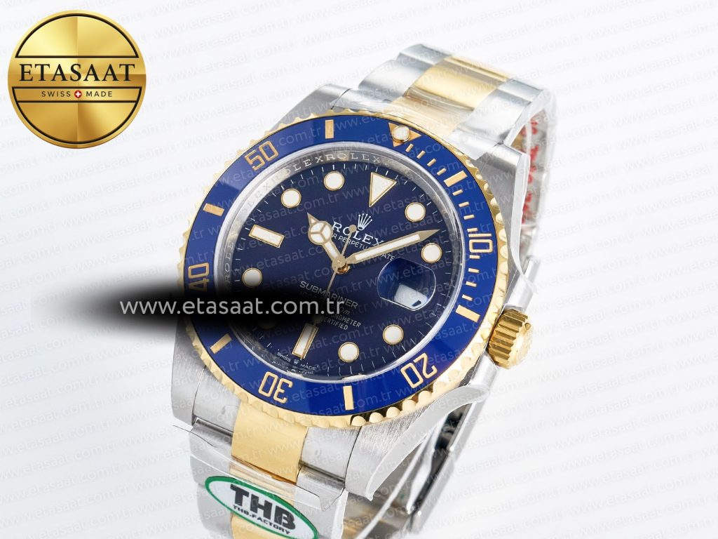 submariner 126613 lb 904l ss yg thbf 11 best edition blue dial on 904l ss yg bracelet sh32352