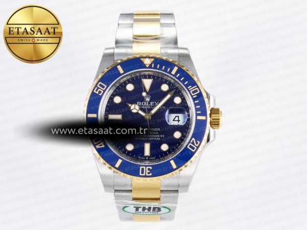 Rolex Submariner 126613 LB Yg THBF Mavi Kadran Yg SH3235 Eta Saat - 1:1 Süper Klon Replika Saat