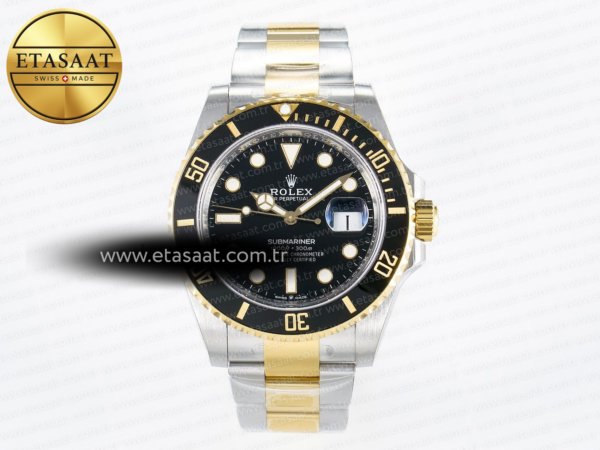 Rolex Submariner 126613 LN Yg THBF Siyah Kadran Yg SH3235 Eta Saat - 1:1 Süper Klon Replika Saat