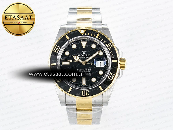 Rolex Submariner 126613 LN Yg THBF Siyah Kadran Yg SH3235 Eta Saat - 1:1 Süper Klon Replika Saat