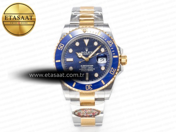 Rolex Submariner 126613LB 41mm Clean Yg/ Mavi Kadran VR3235 Eta Saat - 1:1 Süper Klon Replika Saat