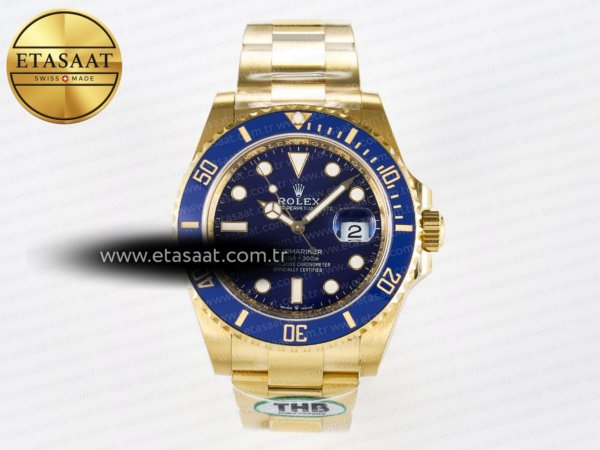 Rolex Submariner 126618 LB YG THBF Mavi Kadran SH3235 Eta Saat - 1:1 Süper Klon Replika Saat