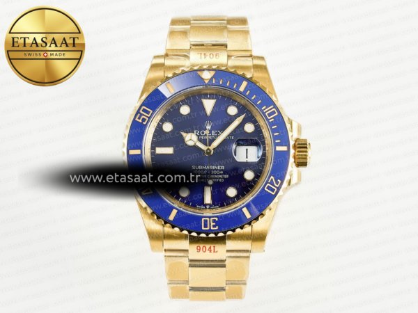 Rolex Submariner 41mm 126618 LB YG Mavi Seramik VSF VS3235 Eta Saat - 1:1 Süper Klon Replika Saat