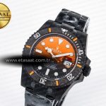 Rolex Submariner DIW Sandblasted Black/Orange Dial on DLC VS3135