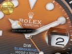 Rolex Submariner DIW Sandblasted Black/Orange Dial on DLC VS3135 - Görsel 10