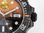 Rolex Submariner DIW Sandblasted Black/Orange Dial on DLC VS3135 - Görsel 11