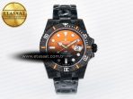 Rolex Submariner DIW Sandblasted Black/Orange Dial on DLC VS3135 - Görsel 3