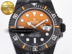 Rolex Submariner DIW Sandblasted Black/Orange Dial on DLC VS3135 - Görsel 4