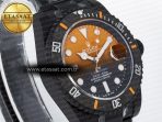 Rolex Submariner DIW Sandblasted Black/Orange Dial on DLC VS3135 - Görsel 5