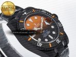 Rolex Submariner DIW Sandblasted Black/Orange Dial on DLC VS3135 - Görsel 7