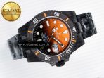 Rolex Submariner DIW Sandblasted Black/Orange Dial on DLC VS3135 - Görsel 8