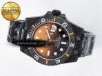 Rolex Submariner DIW Sandblasted Black/Orange Dial on DLC VS3135 - Görsel 9