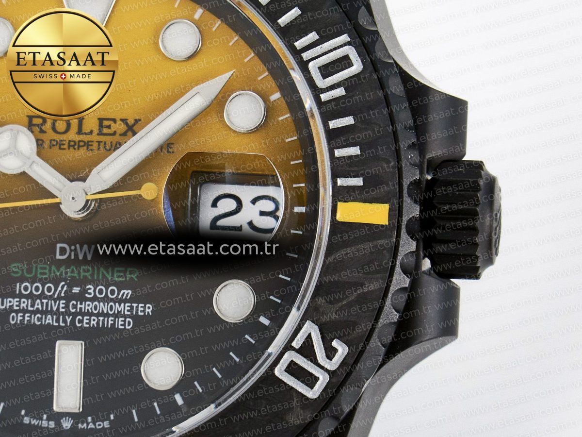 Rolex Submariner DIW  Black/Yellow Dial on DLC VS3135 - Görsel 11