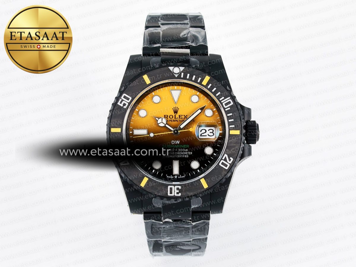 Rolex Submariner DIW  Black/Yellow Dial on DLC VS3135 - Görsel 3