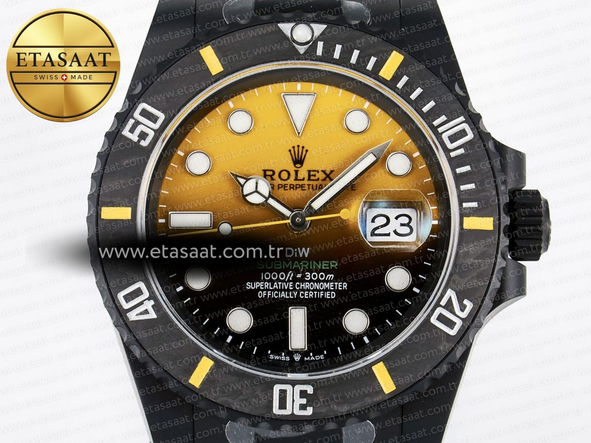 Rolex Submariner DIW  Black/Yellow Dial on DLC VS3135 - Görsel 4