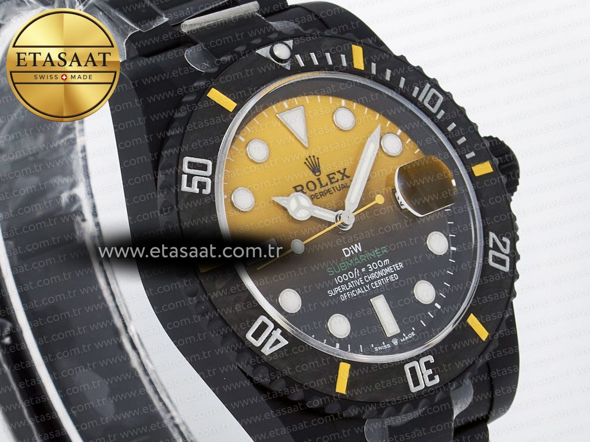 Rolex Submariner DIW  Black/Yellow Dial on DLC VS3135 - Görsel 5