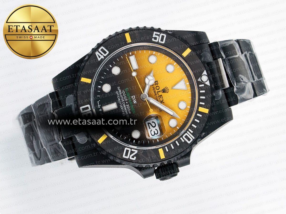 Rolex Submariner DIW  Black/Yellow Dial on DLC VS3135 - Görsel 8