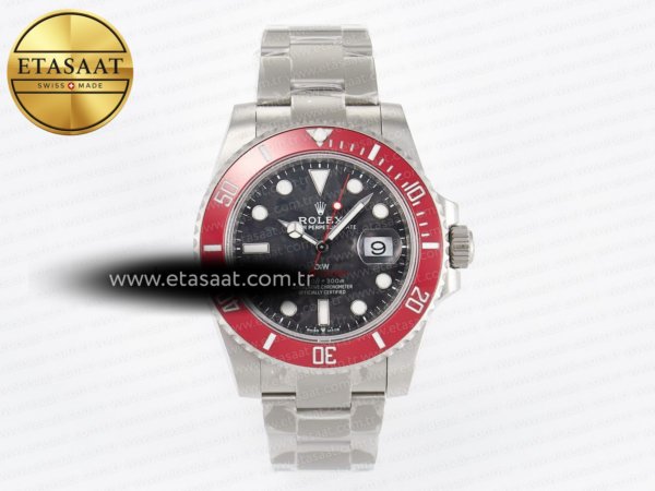 Rolex Submariner DIW Kırmızı Seramik Siyah Karbon VS3135 Eta Saat - 1:1 Süper Klon Replika Saat