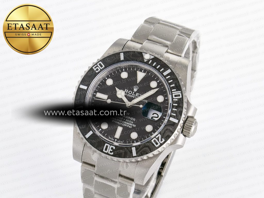 submariner diw sandblasted vsf 11 best edition black carbon dial on ss bracelet vs31352