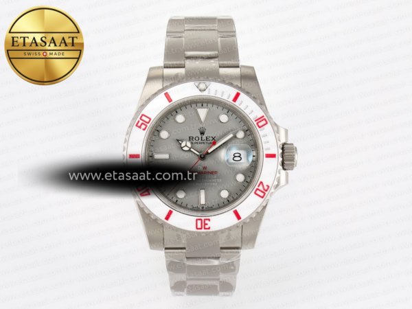 Rolex Submariner DIW Kumlama Gri Kadran Beyaz VS3135 Eta Saat - 1:1 Süper Klon Replika Saat