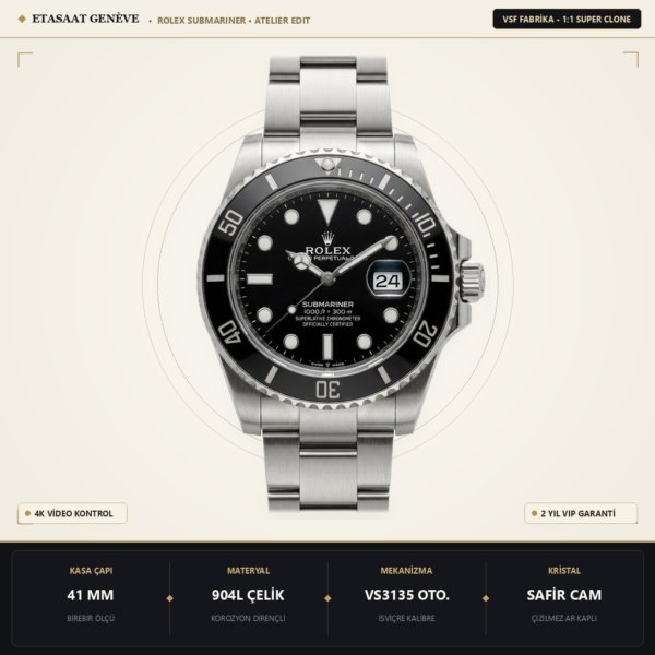 Rolex Submariner DIW Kumlama Turuncu Seramik VS3135 Eta Saat - 1:1 Süper Klon Replika Saat