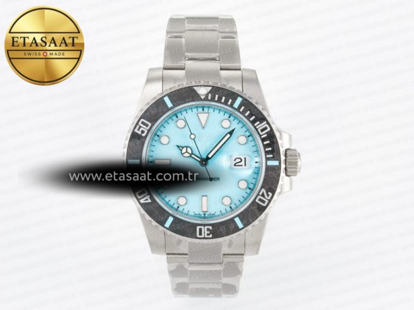 Rolex Submariner DIW Kumlama Tiffany Mavi VS3135 Eta Saat - 1:1 Süper Klon Replika Saat