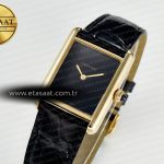 Cartier Tank Louis Cartier Large YG 33.7mm DRF 1:1 Best Edition Black Dial on Black Leather Strap Swiss Quartz