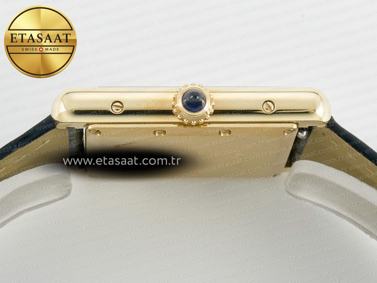 Cartier Tank Louis Cartier Large YG 33.7mm DRF 1:1 Best Edition Black Dial on Black Leather Strap Swiss Quartz - Görsel 13