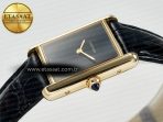 Cartier Tank Louis Cartier Large YG 33.7mm DRF 1:1 Best Edition Black Dial on Black Leather Strap Swiss Quartz - Görsel 6