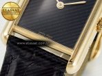 Cartier Tank Louis Cartier Small YG 29mm DRF 1:1 Best Edition Black Dial on Black Leather Strap Swiss Quartz - Görsel 11