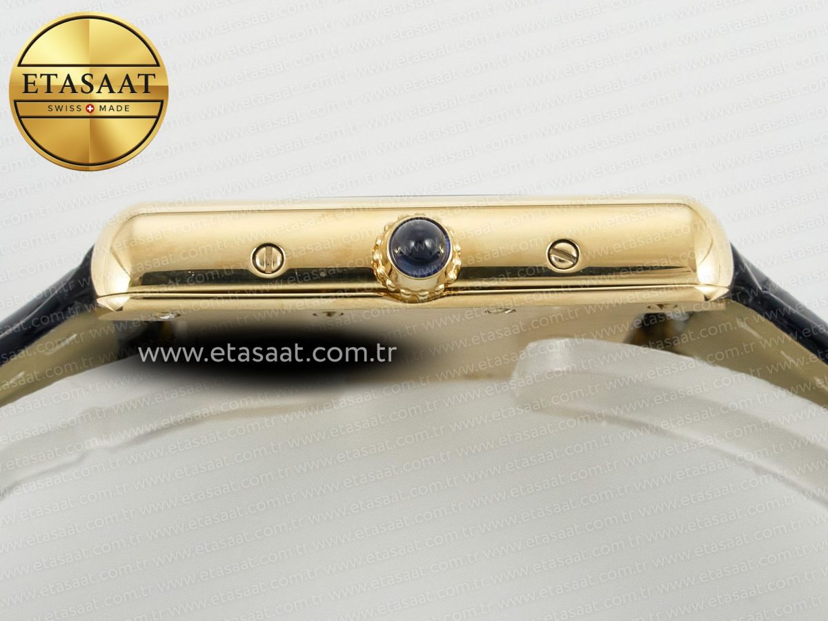 Cartier Tank Louis Cartier Small YG 29mm DRF 1:1 Best Edition Black Dial on Black Leather Strap Swiss Quartz - Görsel 13