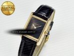 Cartier Tank Louis Cartier Small YG 29mm DRF 1:1 Best Edition Black Dial on Black Leather Strap Swiss Quartz - Görsel 2