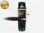 Cartier Tank Louis Cartier Small YG 29mm DRF 1:1 Best Edition Black Dial on Black Leather Strap Swiss Quartz - Görsel 3