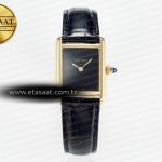 Cartier Tank Louis Cartier Küçük YG 29mm Drf Siyah Quartz Eta Saat - Görsel 3 - 1:1 Süper Klon Saat