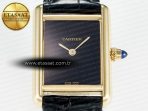 Cartier Tank Louis Cartier Small YG 29mm DRF 1:1 Best Edition Black Dial on Black Leather Strap Swiss Quartz - Görsel 4