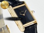 Cartier Tank Louis Cartier Small YG 29mm DRF 1:1 Best Edition Black Dial on Black Leather Strap Swiss Quartz - Görsel 5